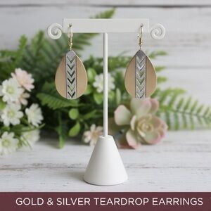 Gold and Black Teardrop Earrings!!